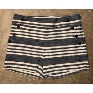 Ann Taylor Navy and White Striped Shorts